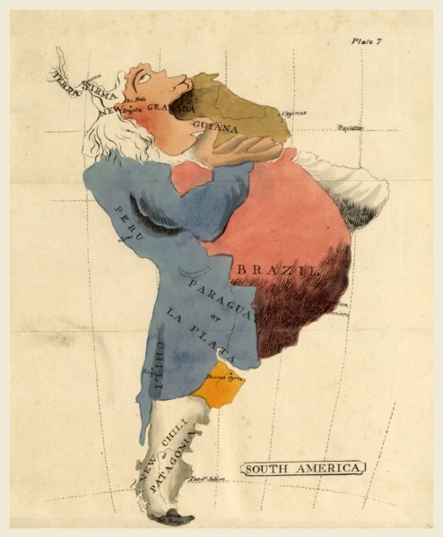 South America, Memoria Philosophica, 19th century engraving