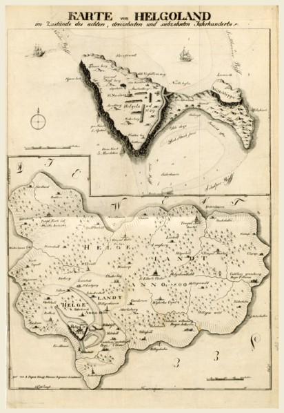 Map Helgoland or Heiligeland, Germany