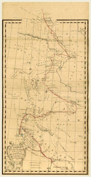 Map, Personal narrative of a journey from India to England, by Bussorah, Bagdad, the ruins of