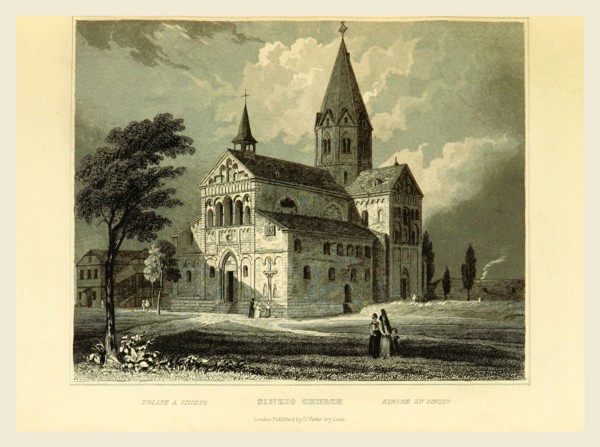Sinzig Church, Germany, Tombleson's Views of the Rhine, 19th century engraving