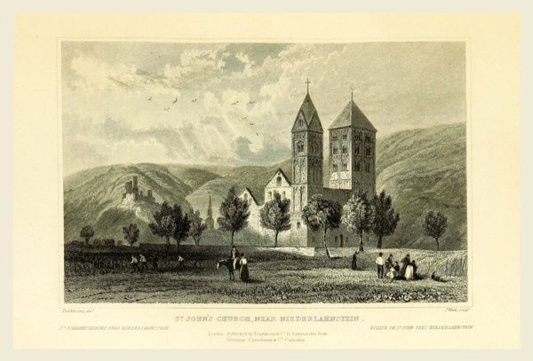 St. John's Church near Niederlahnstein, Germany, Tombleson's Views of the Rhine, Tombleson's Views
