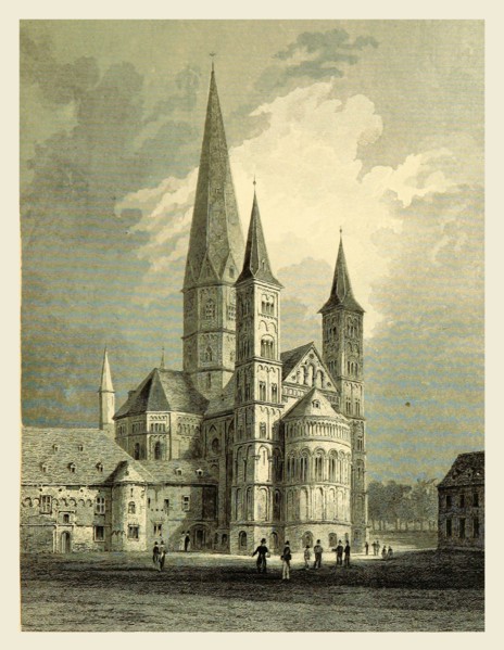 Bonn Cathedral,Tombleson's Views of the Rhine, 1832, 19th century engraving