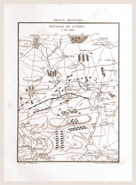 France militaire, Battle of Lutzen in 1813, 19th century engraving
