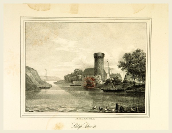 Representations of old Prussian Castles, Castle Schwetz, drawn by Countess Dohna, Darstellungen