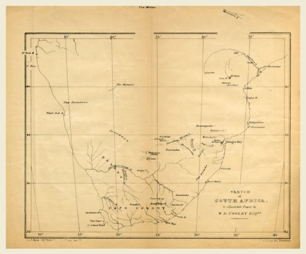 Map, Prospectus of an Expedition into the Interior of South Africa from Dalagoa Bay, etc. By W. D.