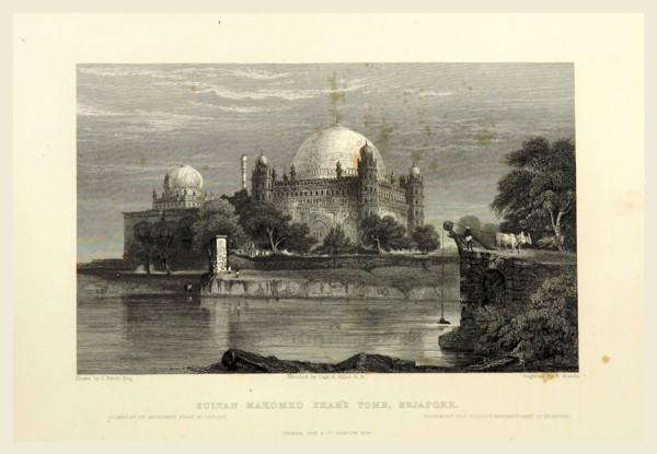 Sultan Mahomed Shah's Tomb, Bejapore, 19th century engraving