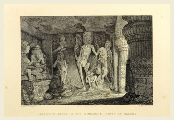Skeleton group Rameswur, caves of Ellora, Views in India, China, and on the Shores of the Red Sea,