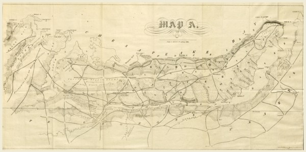 Report on the new map of Maryland, 1836, 19th century engraving, US, America