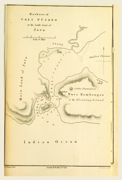 Harbour of Cali Pujang, Java, Indonesia, Indian Archipelago, in 1832, 33, 34, 19th century