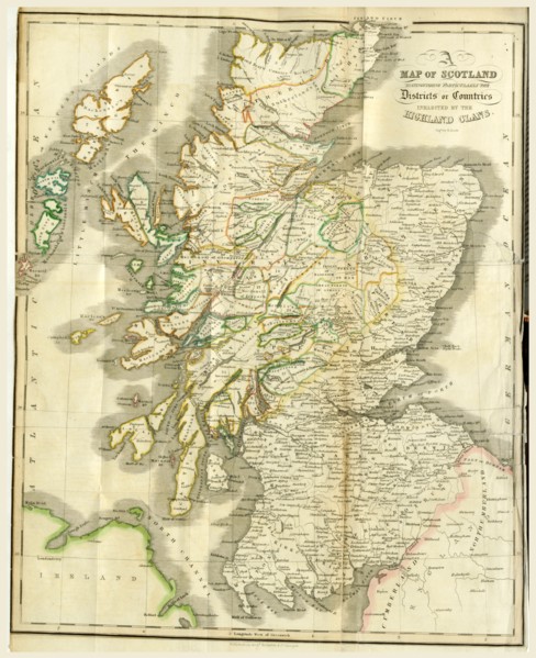 A History of the Highlands and of the Highland Clans, Map of Scotland, 19th century engraving