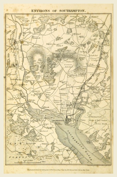 Map of the environs of Southampton, Hampshire, its past and present condition and future prospects,
