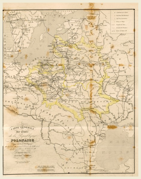 Map Poland, 19th century engraving