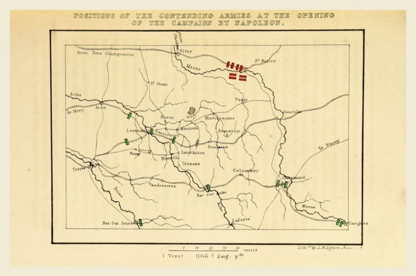 History of the Campaign in France in the year 1814, Opening of the campaign by Napoleon, map, 19th