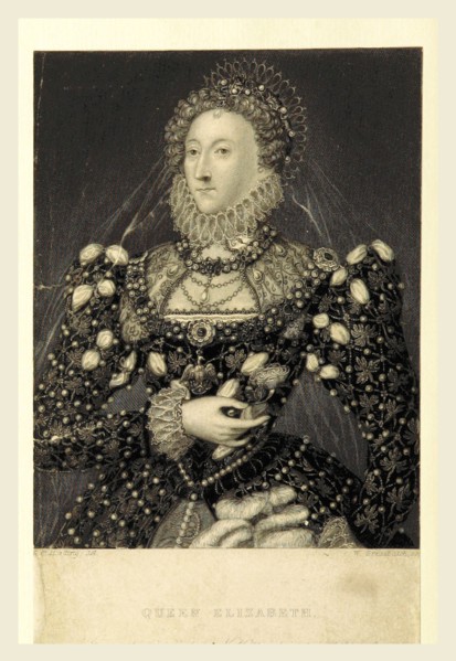 Queen Elizabeth, UK, 19th century engraving