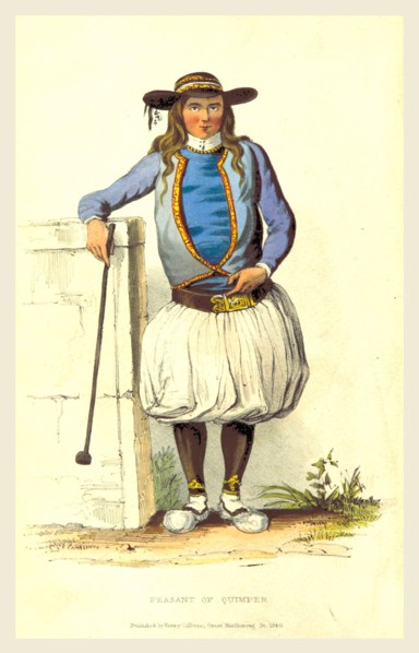 Quimper peasant, A Summer in Brittany, 19th century engraving
