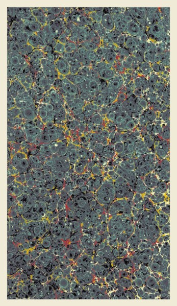 Background, 19th century lithograph, marbled paper