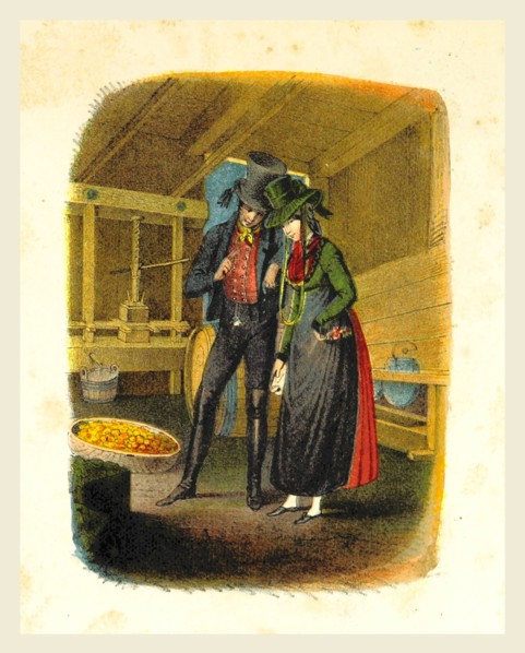 Folk dress, Trachten,, Austria, 19th century engraving