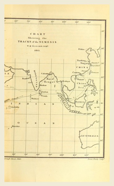 Chart shewing of the Tracks of the Nemesis, 1841 Narrative of the Voyages and Services of the