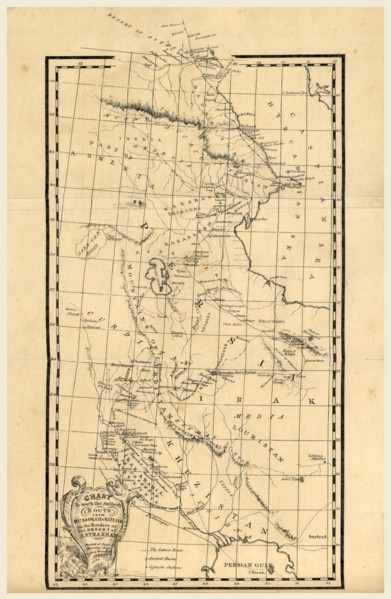 Map, Personal Narrative of a Journey from India to England, by Bussorah  Astrakhan  and St.