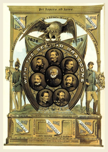 With the second dragoons, 1836-1875, 19th century engraving, US, America