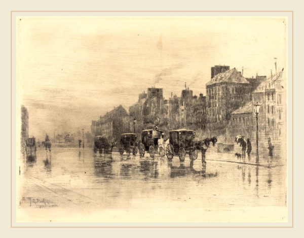 Félix-Hilaire Buhot (French, 1847-1898), Une Matinée d'Hiver au Quai de l'Hotel-Dieu (Winter
