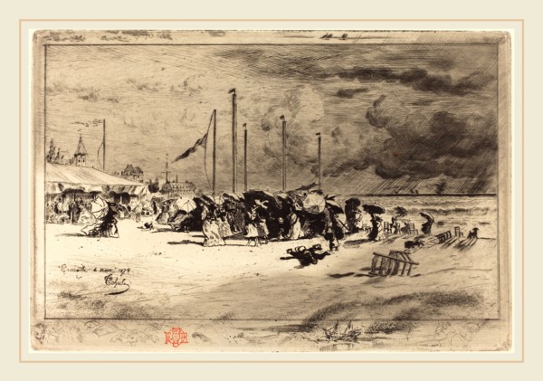 Félix-Hilaire Buhot (French, 1847-1898), Un Grain Ã  Trouville (Squall at Trouville), 1874-1875,