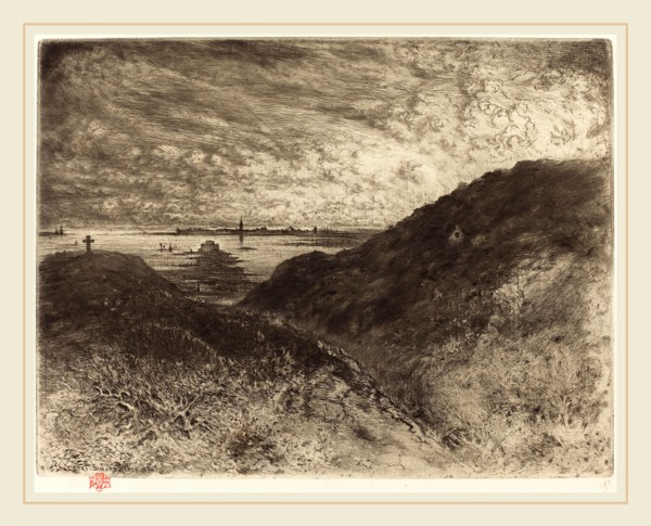 Félix-Hilaire Buhot (French, 1847-1898), La Falaise: Baie de Saint-Malo (The Cliff: Saint-Malo