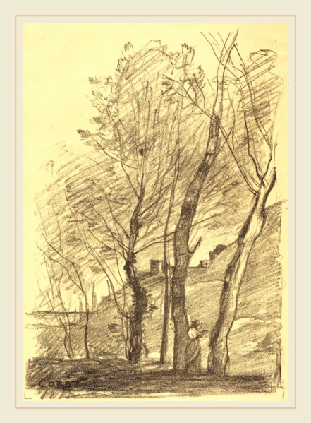 Jean-Baptiste-Camille Corot (French, 1796-1875), Reading Beneath the Trees (La Lecture sous les