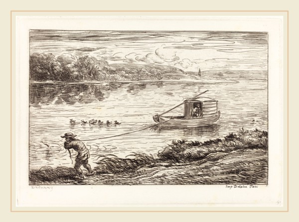 Charles-FranÃ§ois Daubigny (French, 1817-1878), Cabin Boy Pulling the Rope (Le Mousse tirant le