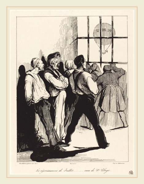 Honoré Daumier (French, 1808-1879), Les réjouissances de Juillet vues de Ste. Pélagie, 1834,