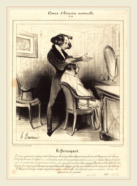 Honoré Daumier (French, 1808-1879), Le Perroquet, 1838, lithograph on newsprint