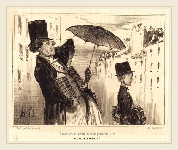 Honoré Daumier (French, 1808-1879), Douze ans et demi et trois premiers prix, 1839, lithograph on