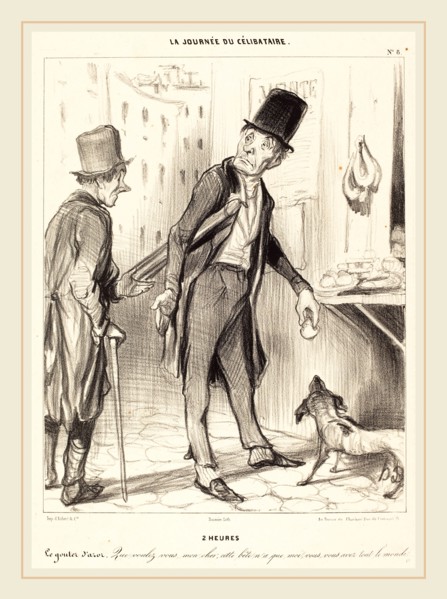 Honoré Daumier (French, 1808-1879), 2 heures, 1839, crayon lithograph in black on wove paper