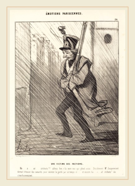 Honoré Daumier (French, 1808-1879), Emotions Parisiennes: Une Victime des Factions, 1842,