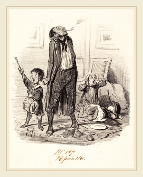 Honoré Daumier (French, 1808-1879), PoÃ¨te classique composant une églogue, 1840, lithograph