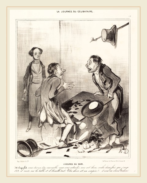 Honoré Daumier (French, 1808-1879), 5 heures du soir, 1839, crayon lithograph in black on wove