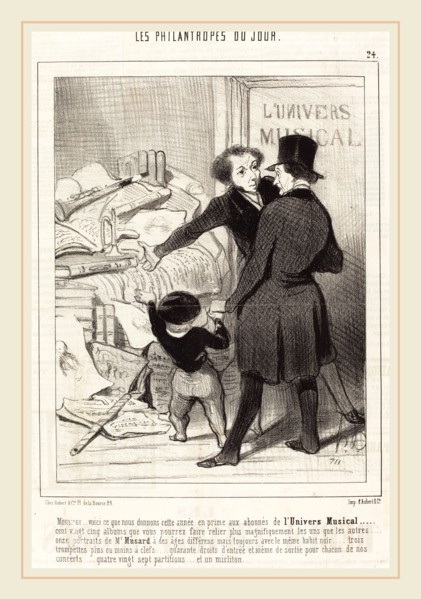 Honoré Daumier (French, 1808-1879), Monsieur voici ce que nous donnons en prime, 1845, lithograph