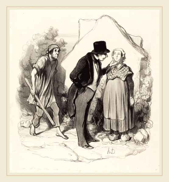 Honoré Daumier (French, 1808-1879), Est-ce que votre mari serait jaloux, 1845, lithograph
