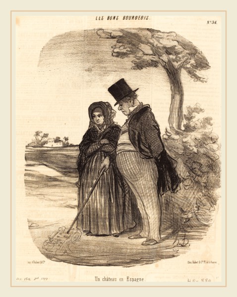 Honoré Daumier (French, 1808-1879), Un Chateau en Espagne, 1847, lithograph on newsprint