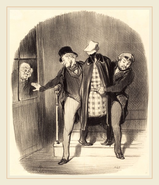 Honoré Daumier (French, 1808-1879), Un Déménagement furtif, 1847, lithograph