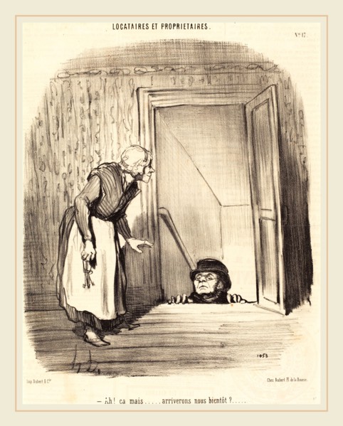 Honoré Daumier (French, 1808-1879), Ah! Ã§a mais arriverons-nous bientÃ´t?, 1847, lithograph on