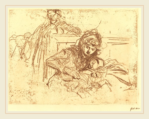 Jean-Louis Forain, Evidence at the Hearing (first plate), French, 1852-1931, 1908, soft-ground