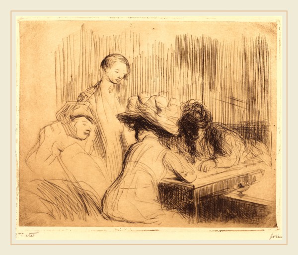 Jean-Louis Forain, A Dive at Montmartre, French, 1852-1931, 1909, etching