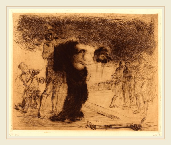 Jean-Louis Forain, Christ Stripped of His Clothes, French, 1852-1931, 1909, drypoint and etching