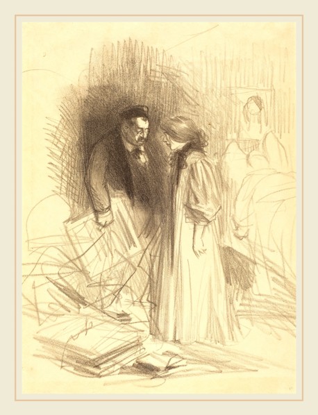 Jean-Louis Forain (French, 1852-1931), "I don't dare take them down it would hurt him too much.", c