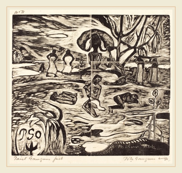 Paul Gauguin (French, 1848-1903), Mahana Atua (The Food of the Gods), 1894-1895, woodcut printed in