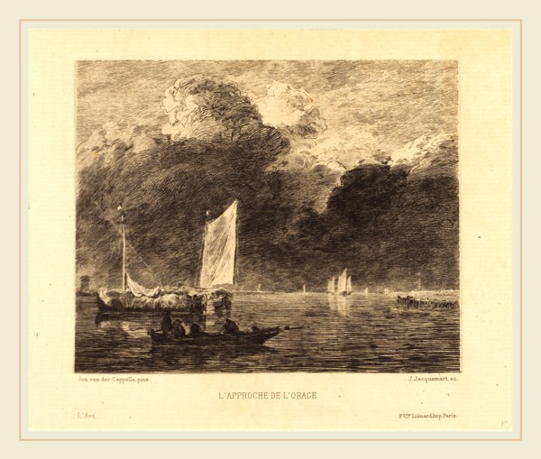 Jules-Ferdinand Jacquemart after Jan van de Cappelle (French, 1837-1880), L'Approche de l'Orage