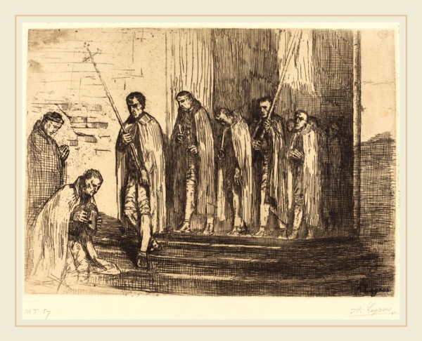 Alphonse Legros, Procession Leaving a Church (La sortie de la procession), French, 1837-1911,