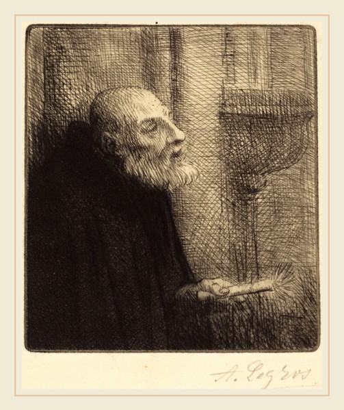 Alphonse Legros, Distributor of the Holy Water (Le donneur d'eau benite), French, 1837-1911,