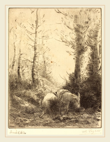 Alphonse Legros, Farmer and His Donkey (Le fermier et son ane), French, 1837-1911, etching and